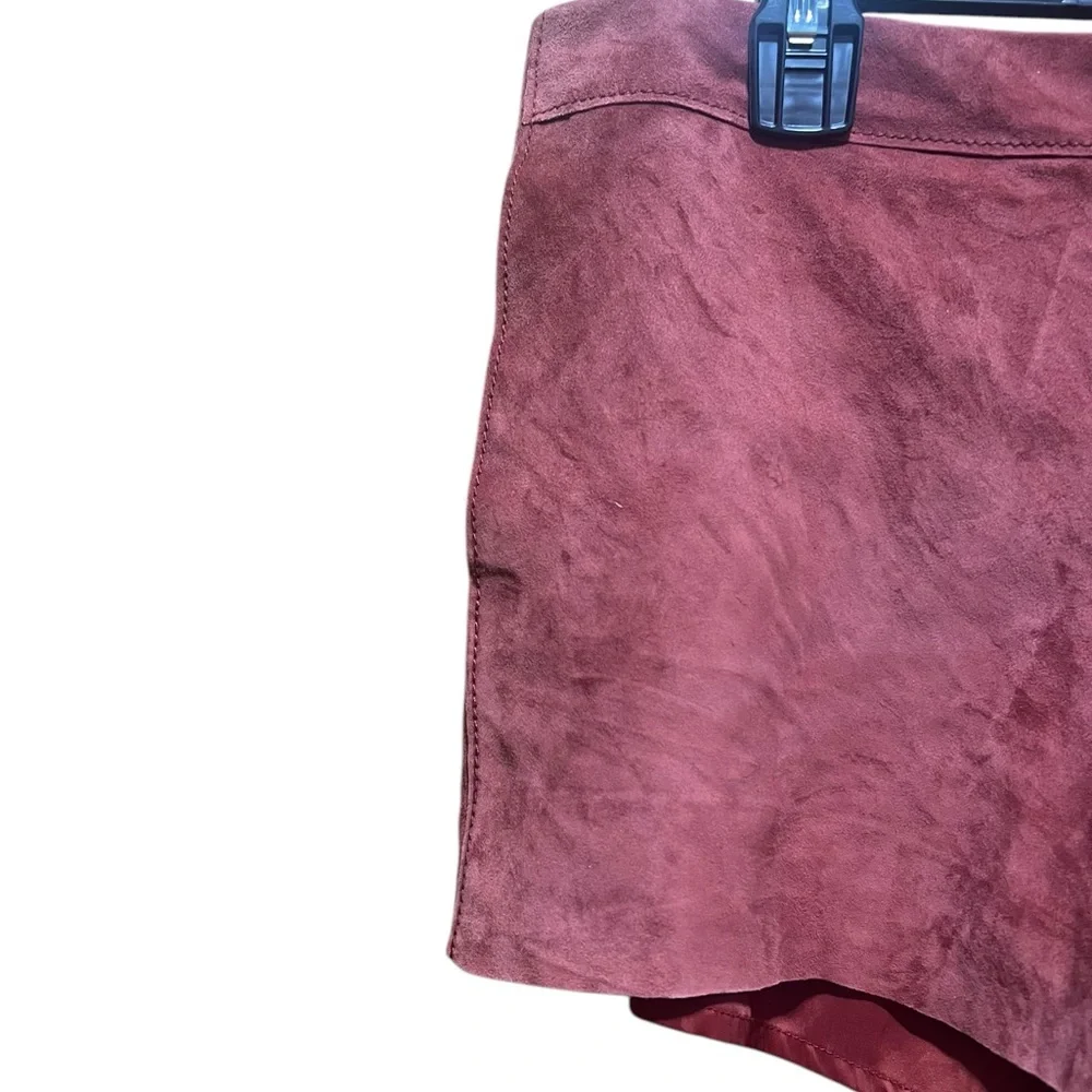 Tory Burch Brick‎ Color Lined Hidden Side Zipper Cattle Leather Shorts Size 4